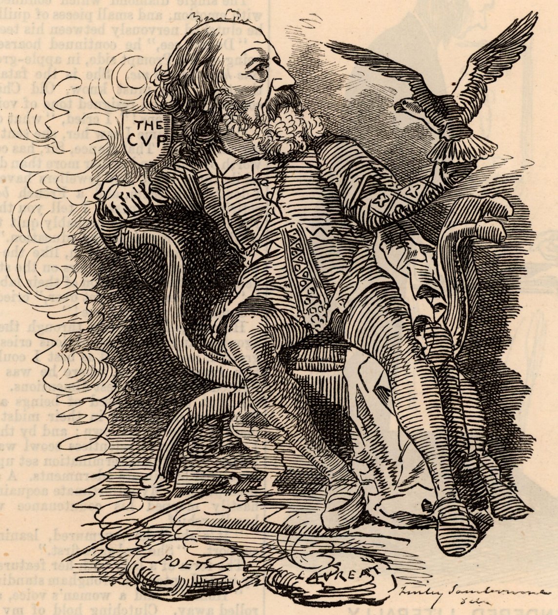 Karikatur von Alfred Tennyson (1809-1893), englischer Dichter von Edward Linley Sambourne