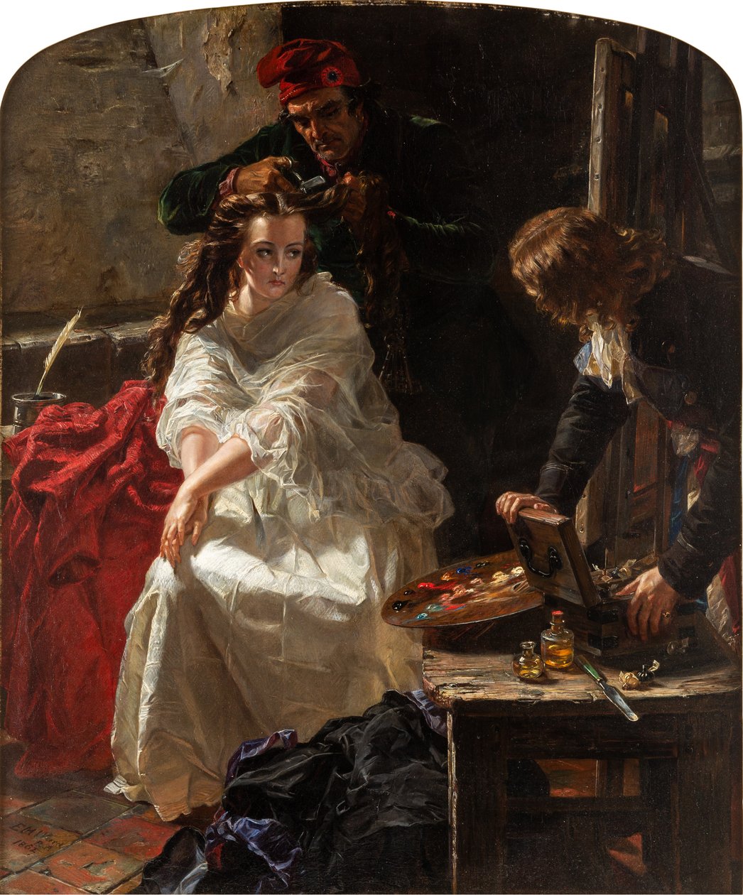 Charlotte Corday im Gefängnis der Conciergerie, 1862 von Edward Matthew Ward