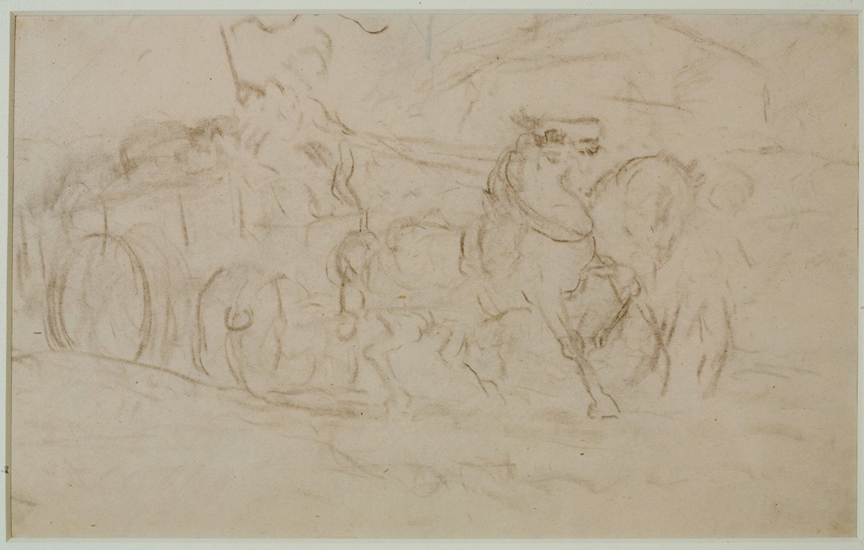 Pferd und Wagen (Nr. 9), ca. 1880er von Edward Mitchell Bannister