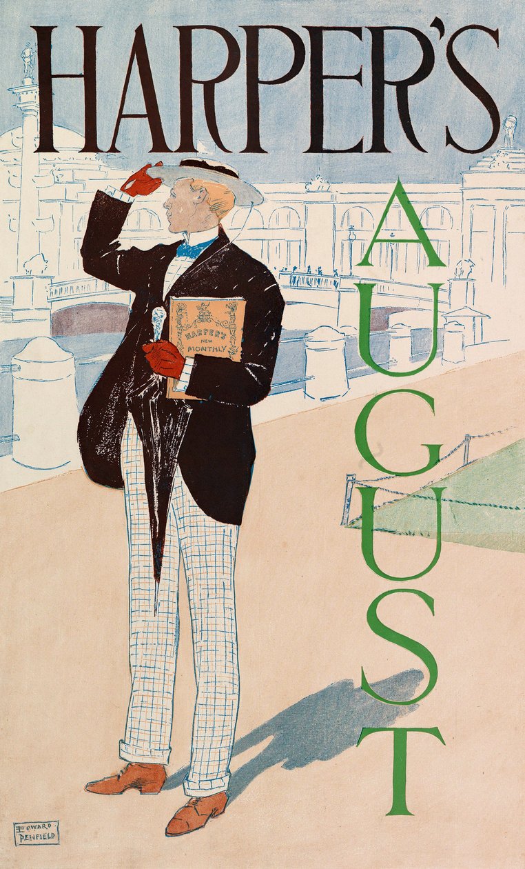 Plakat für Harpers New Monthly Magazine, August 1893 von Edward Penfield