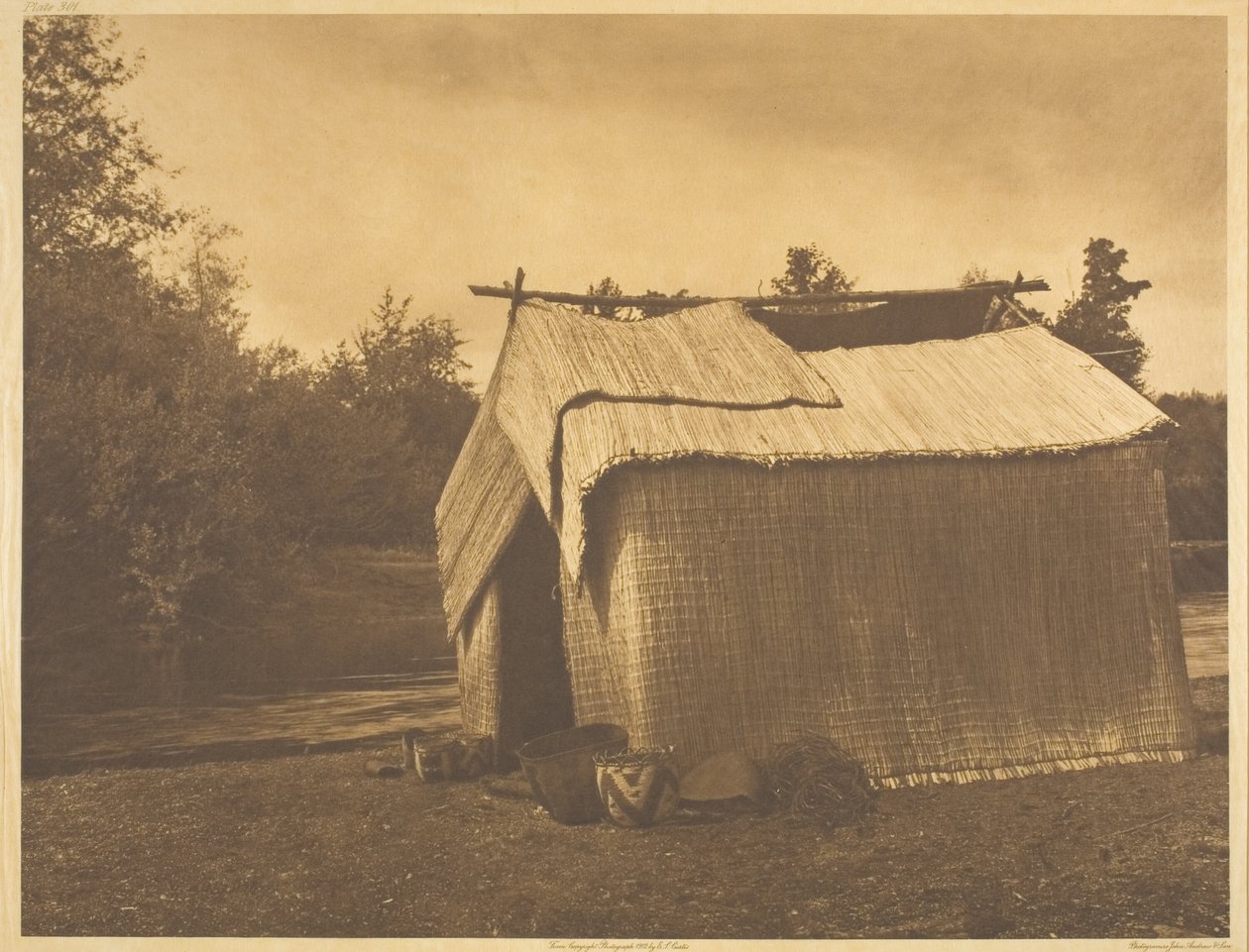 Ein Mattenhaus - Skokomish von Edward S. Curtis