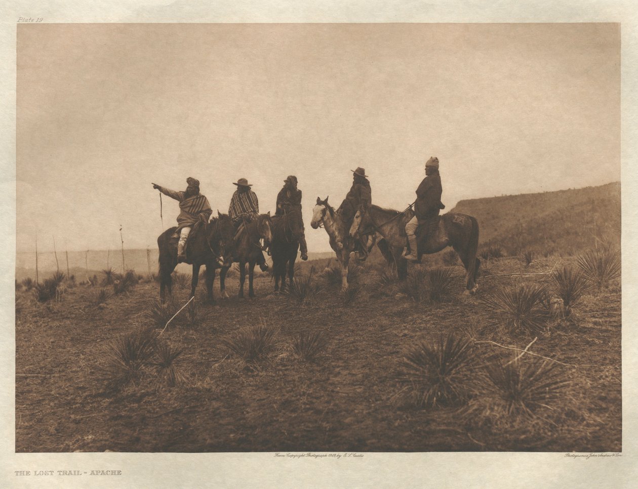 Portfolio I, Platte 19: Der verlorene Pfad-Apache von Edward S. Curtis