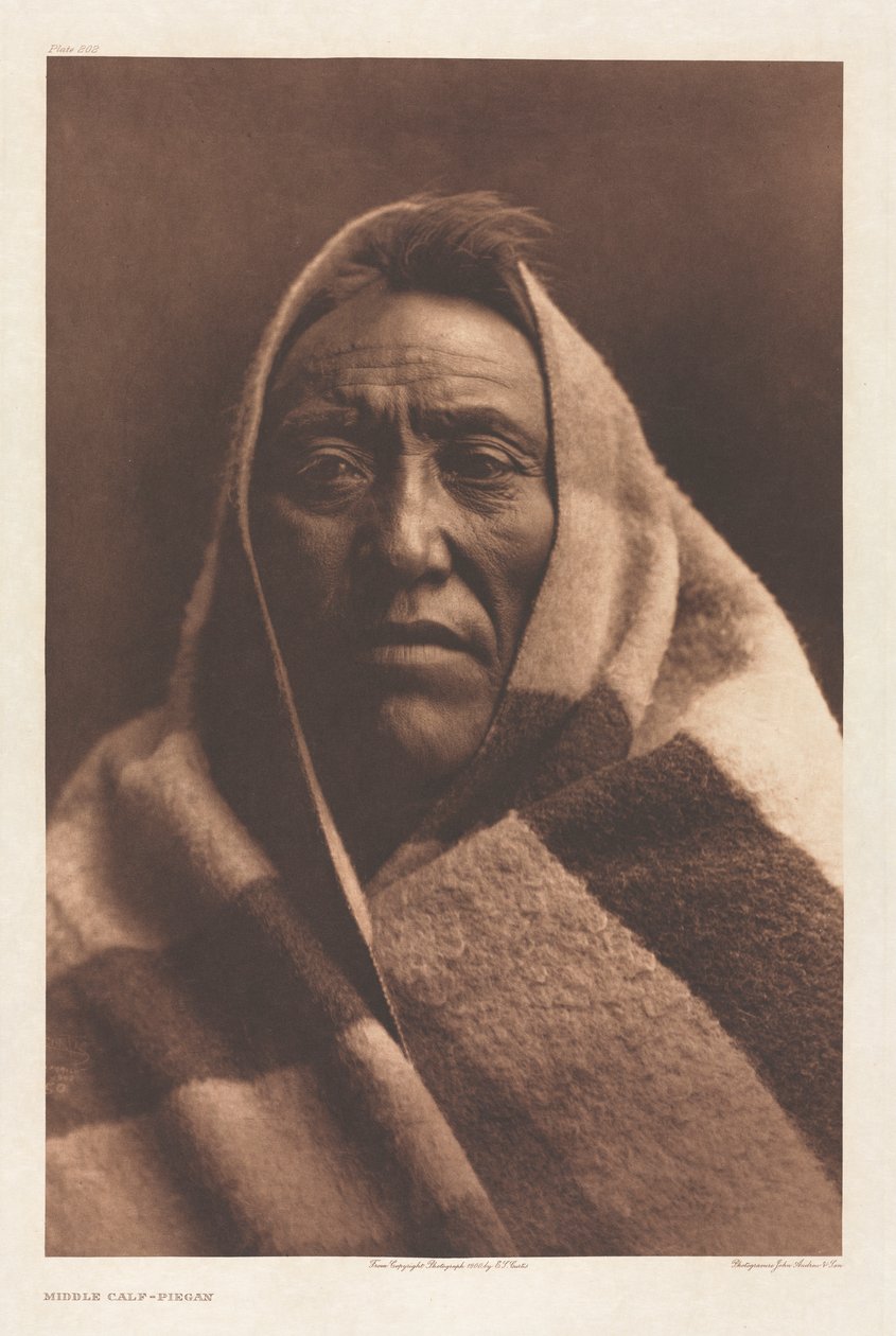 Portfolio VI, Platte 202: Mittlere Wade - Piegan von Edward S. Curtis