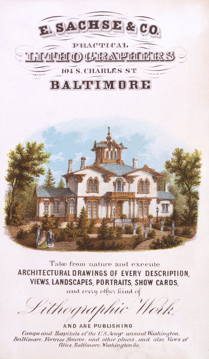 E. Sachse und Co., Praktische Lithographen, 104 S. Charles St., Baltimore von Edward Sachse