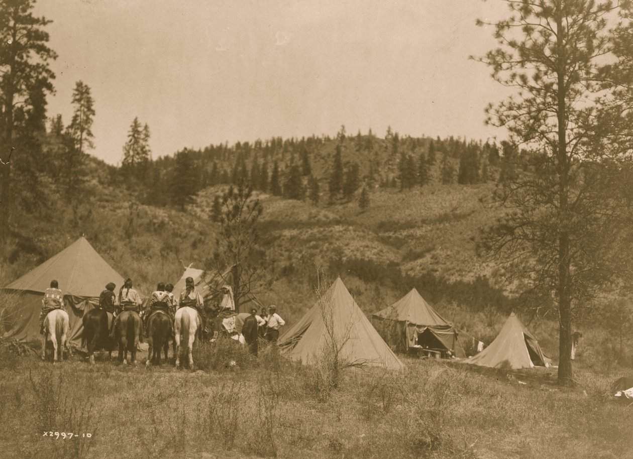 Lager des Autors bei den Spokan 1910 von Edward Sheriff Curtis