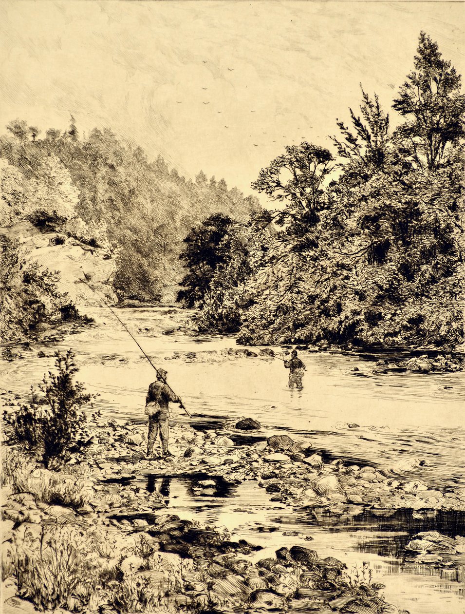 Der Tees: Der Tees bei Ovington, ca. 1880 von Edward Slocombe