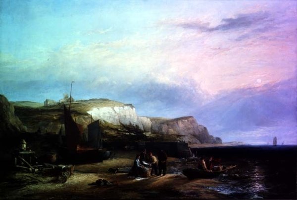 Niederländische Pincks entladen ihren Fang vor Egmond aan Zee von Edward William Cooke