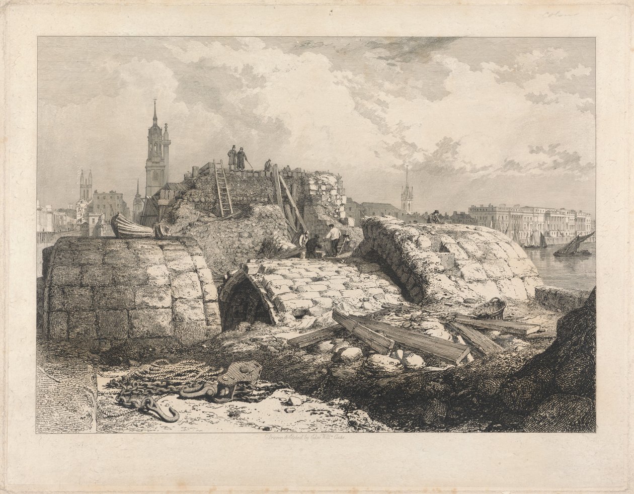 London Bridge - Abriss von Edward William Cooke
