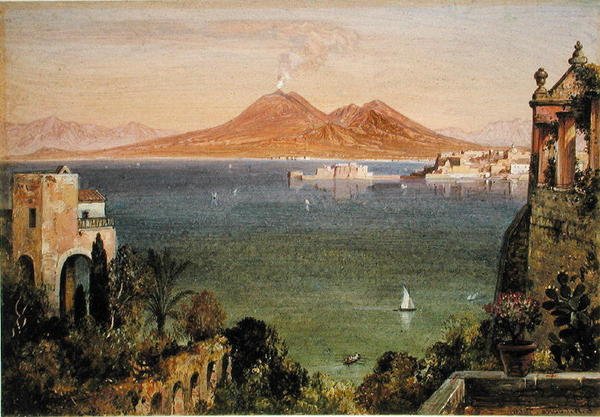 Vesuv und Castel del Oro, Neapel, gesehen von Villa Cedroni, Posillippo von Edward William Cooke