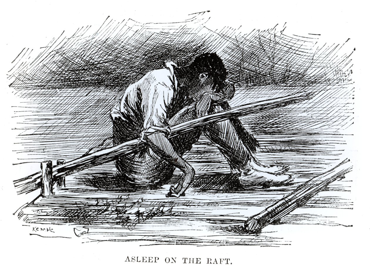 Schlafend auf dem Floß, Illustration aus 