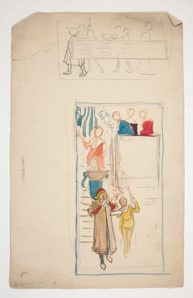 Eine Prozession - nicht identifizierte Illustration für ein Stück(?) von Edwin Austin Abbey