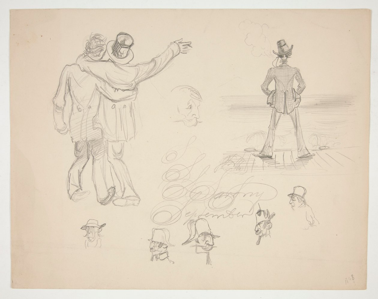 Verschiedene männliche Figurenstudien von Edwin Austin Abbey