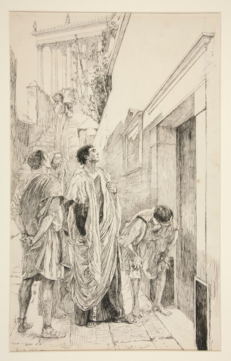 Dromio von Ephesus von Edwin Austin Abbey: Kunstdruck