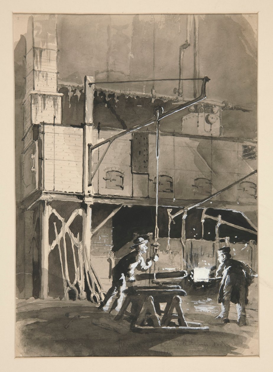 Fabrikstudie: Ofen zum Eisenschmelzen von Edwin Austin Abbey