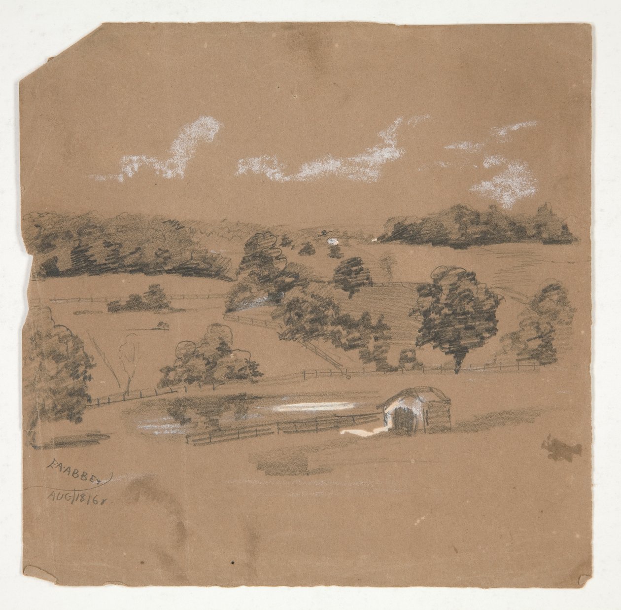 Bauernlandschaft mit Blick auf Weiden von Edwin Austin Abbey