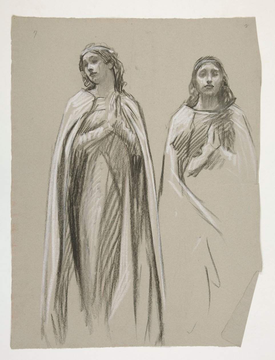 Figurenstudien für Der goldene Baum(?), aus Die Suche nach dem Heiligen Gral (eine Serie von fünfzehn Gemälden für die Boston Public Library, abgeschlossen 1901) von Edwin Austin Abbey