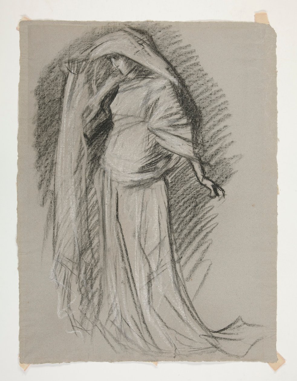Figurenstudie für Schloss der Jungfrauen, aus Die Suche nach dem Heiligen Gral (eine Serie von fünfzehn Gemälden für die Boston Public Library, abgeschlossen 1901) von Edwin Austin Abbey