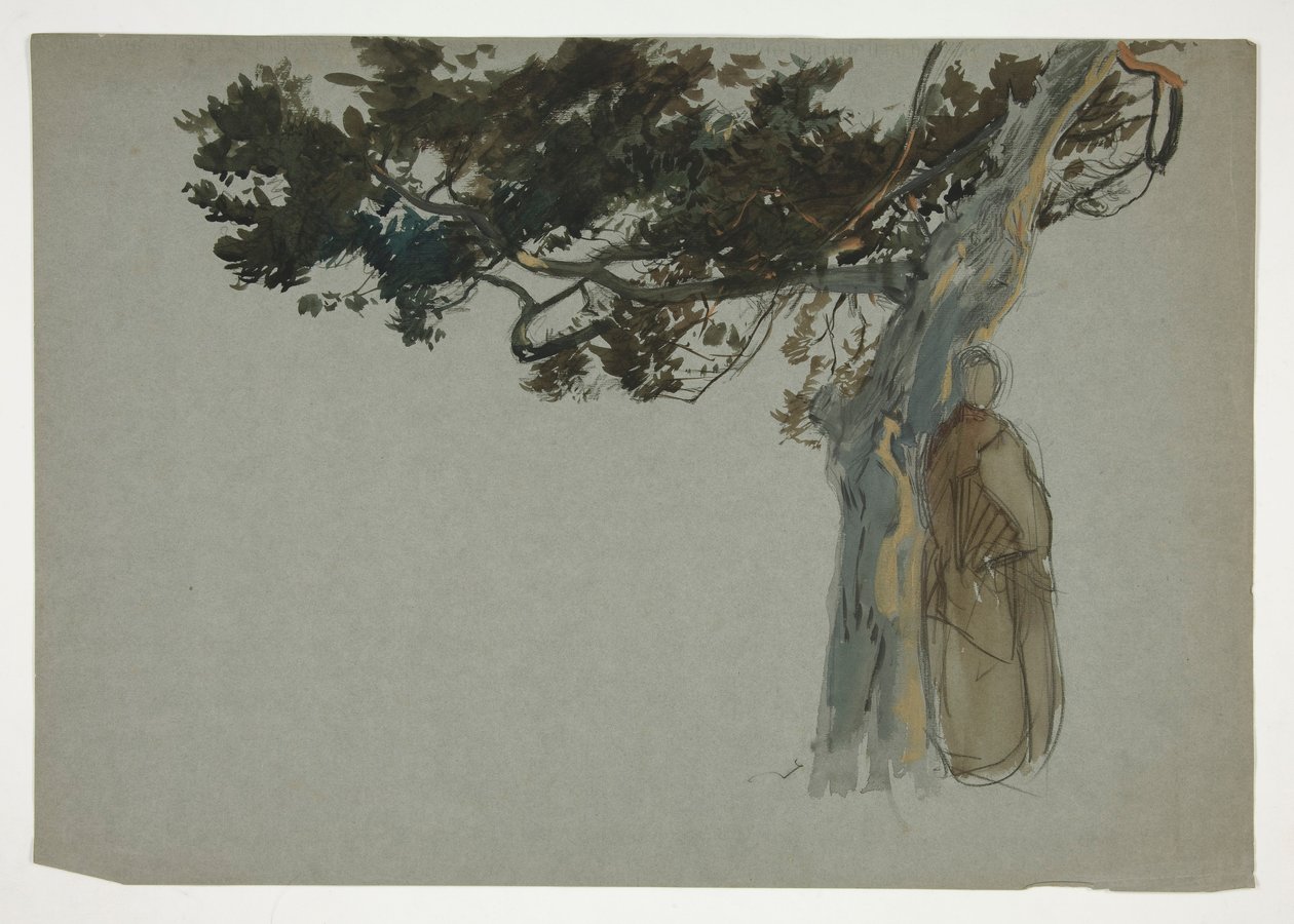 Figuren unter einem Baum - (nicht identifizierte Illustration) von Edwin Austin Abbey