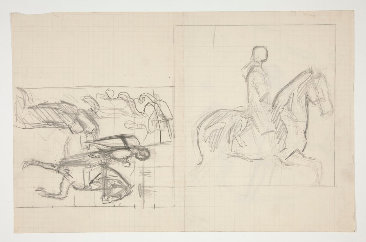 Galahad zieht aus, Studie für Die Suche nach dem Heiligen Gral (Serie von fünfzehn Gemälden für die Boston Public Library, abgeschlossen 1901) von Edwin Austin Abbey