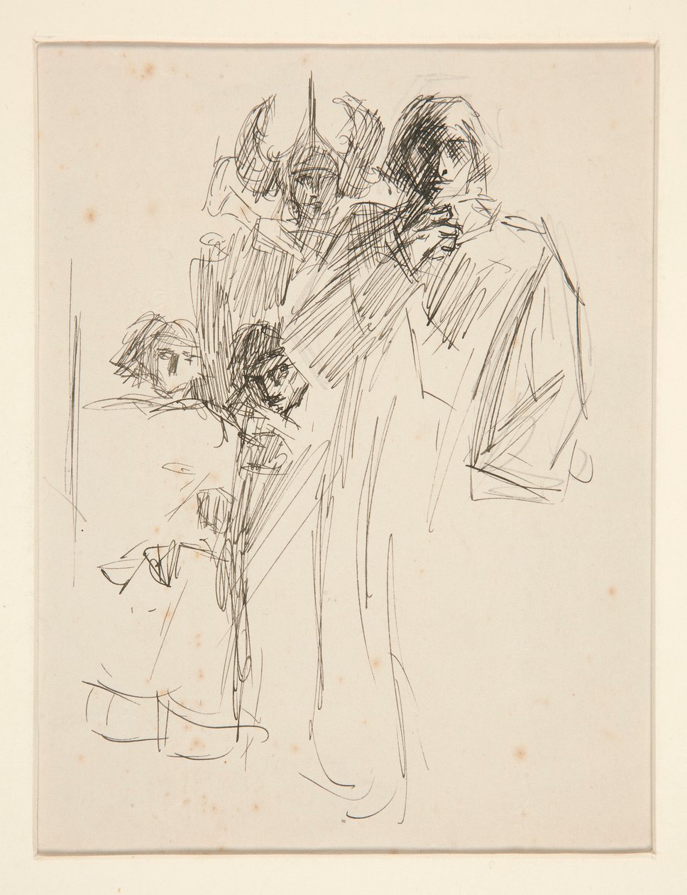 Galahad am Schloss, Studie für Die Suche nach dem Heiligen Gral (Serie von fünfzehn Gemälden für die Boston Public Library, abgeschlossen 1901) von Edwin Austin Abbey