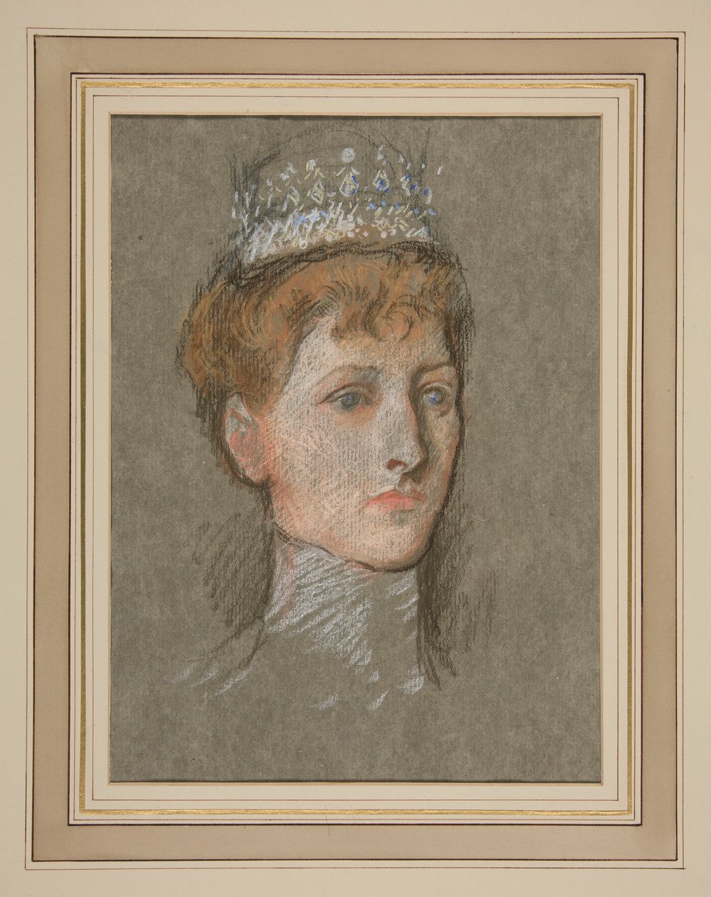 Kopf der Prinzessin von Wales (Königin Mary) von Edwin Austin Abbey