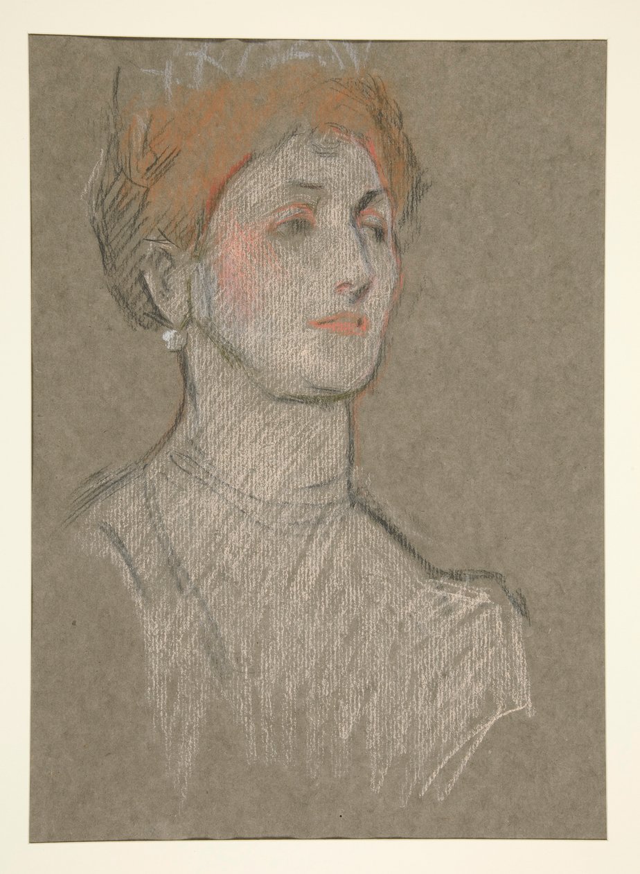 Kopf einer Frau, Krönung von Edward VII. von Edwin Austin Abbey