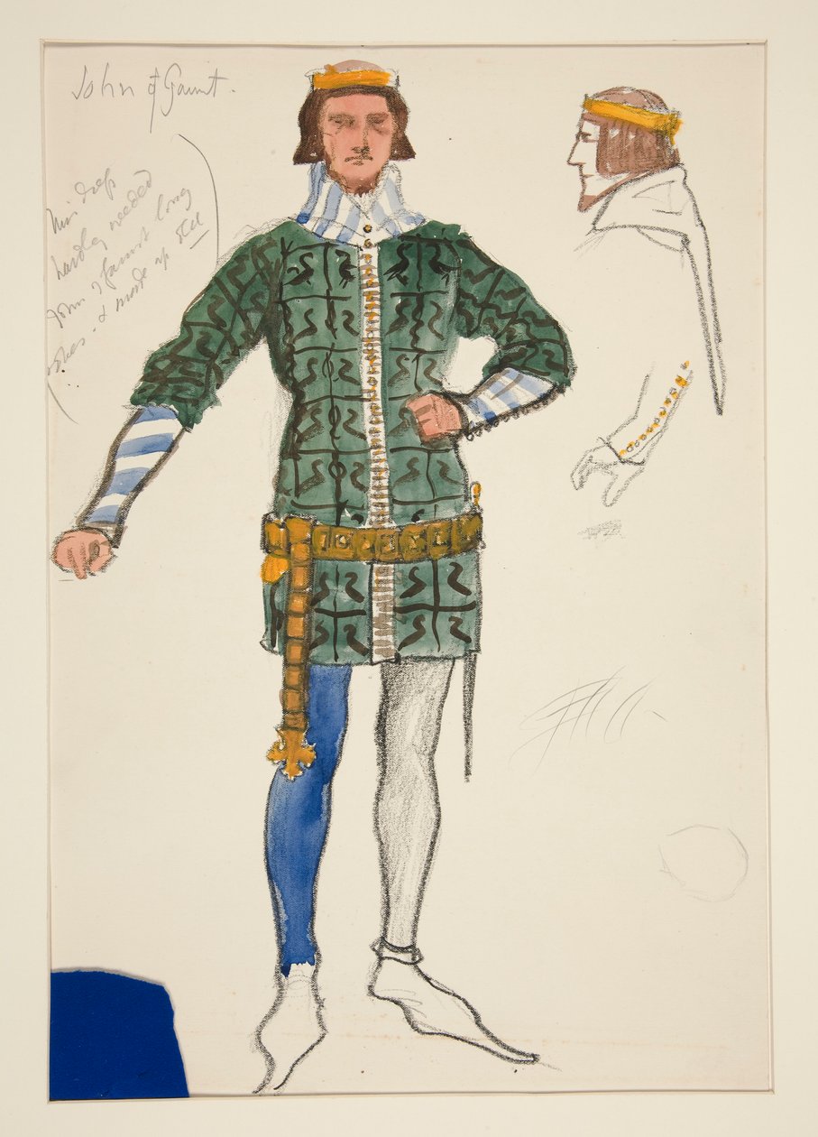 John of Gaunt, Kostümskizze für Henry Irving von Edwin Austin Abbey