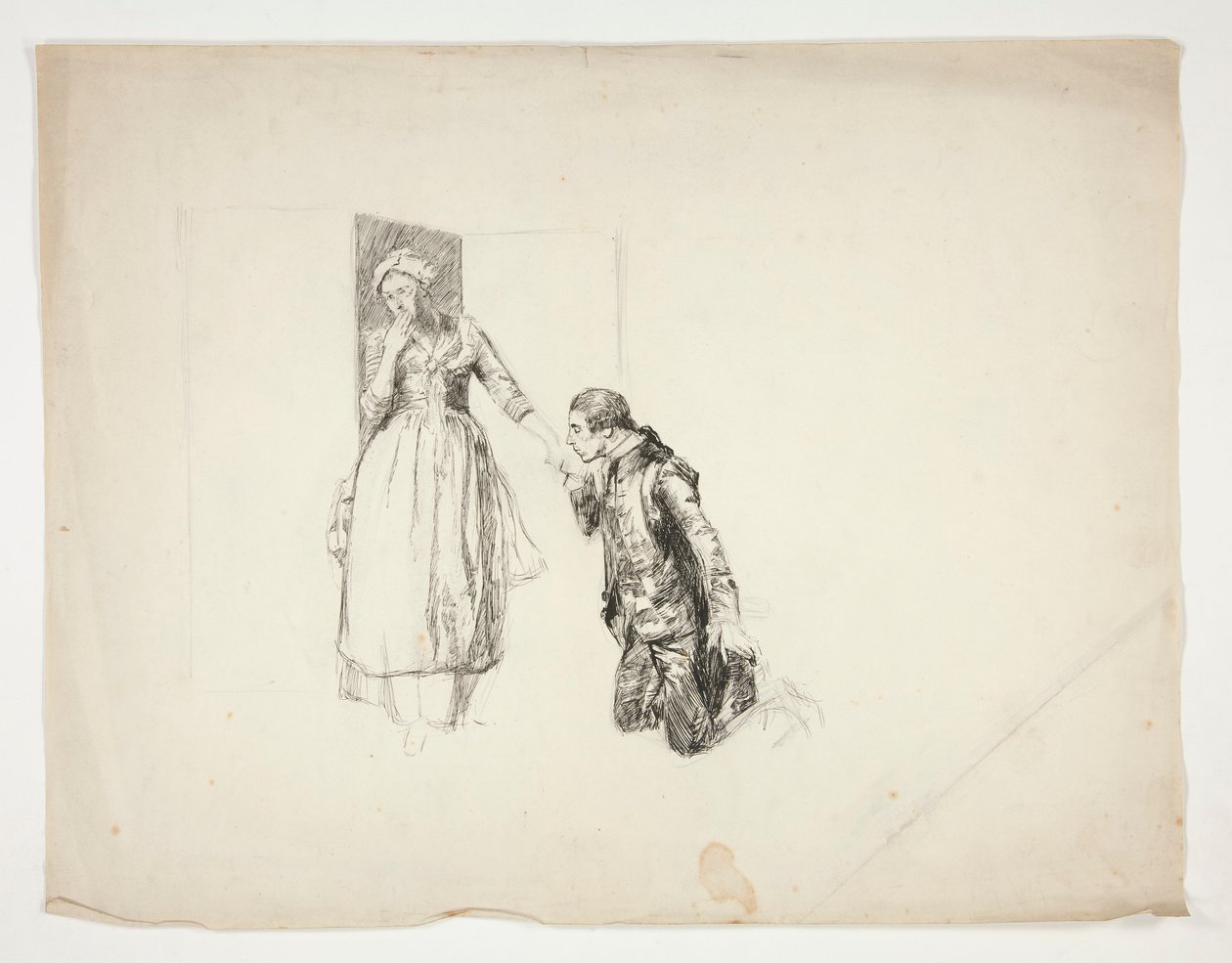 Skizze für Oliver Goldsmith von Edwin Austin Abbey