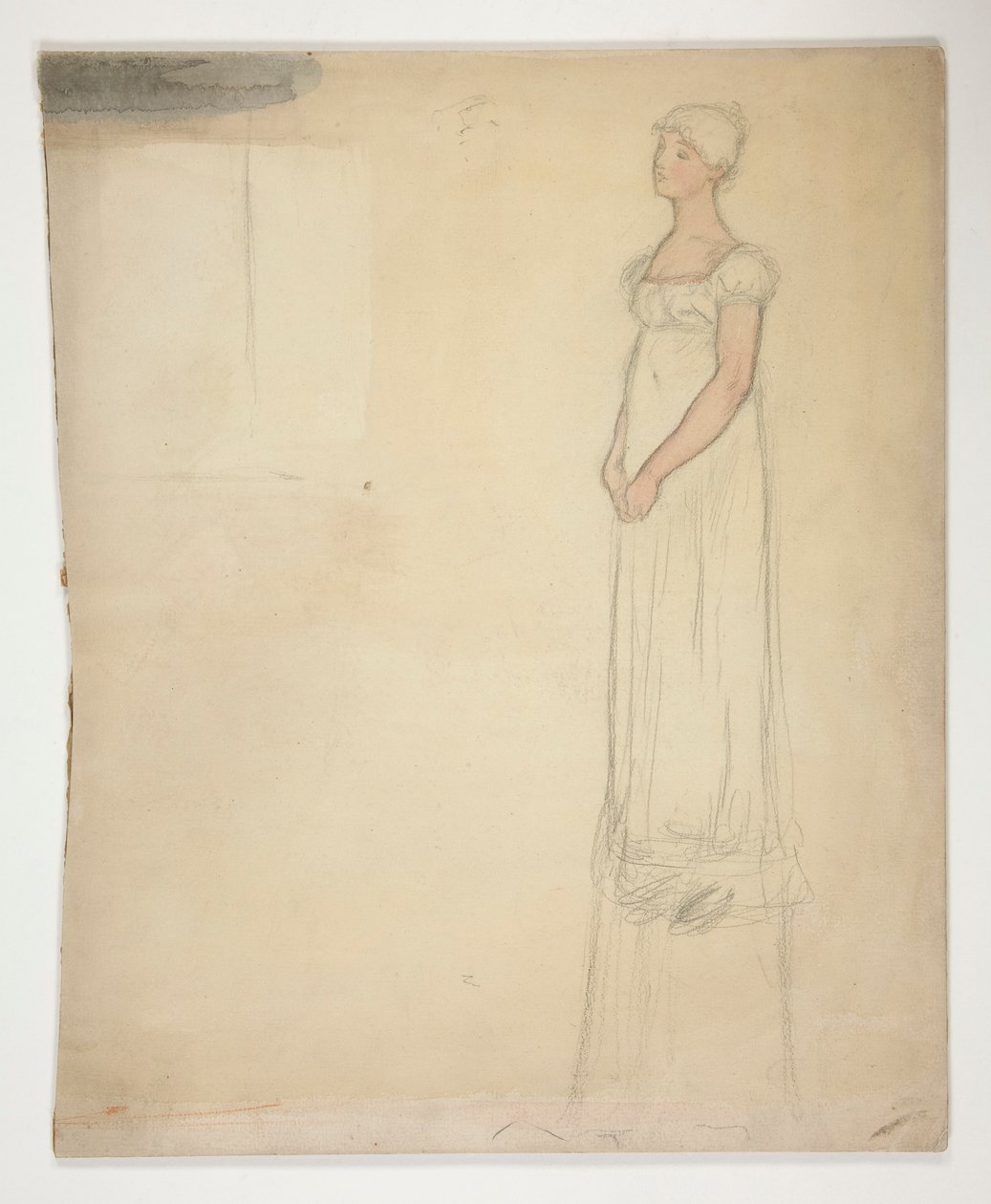 Skizze einer Frau - Kostümstudie für ein Theaterstück? von Edwin Austin Abbey