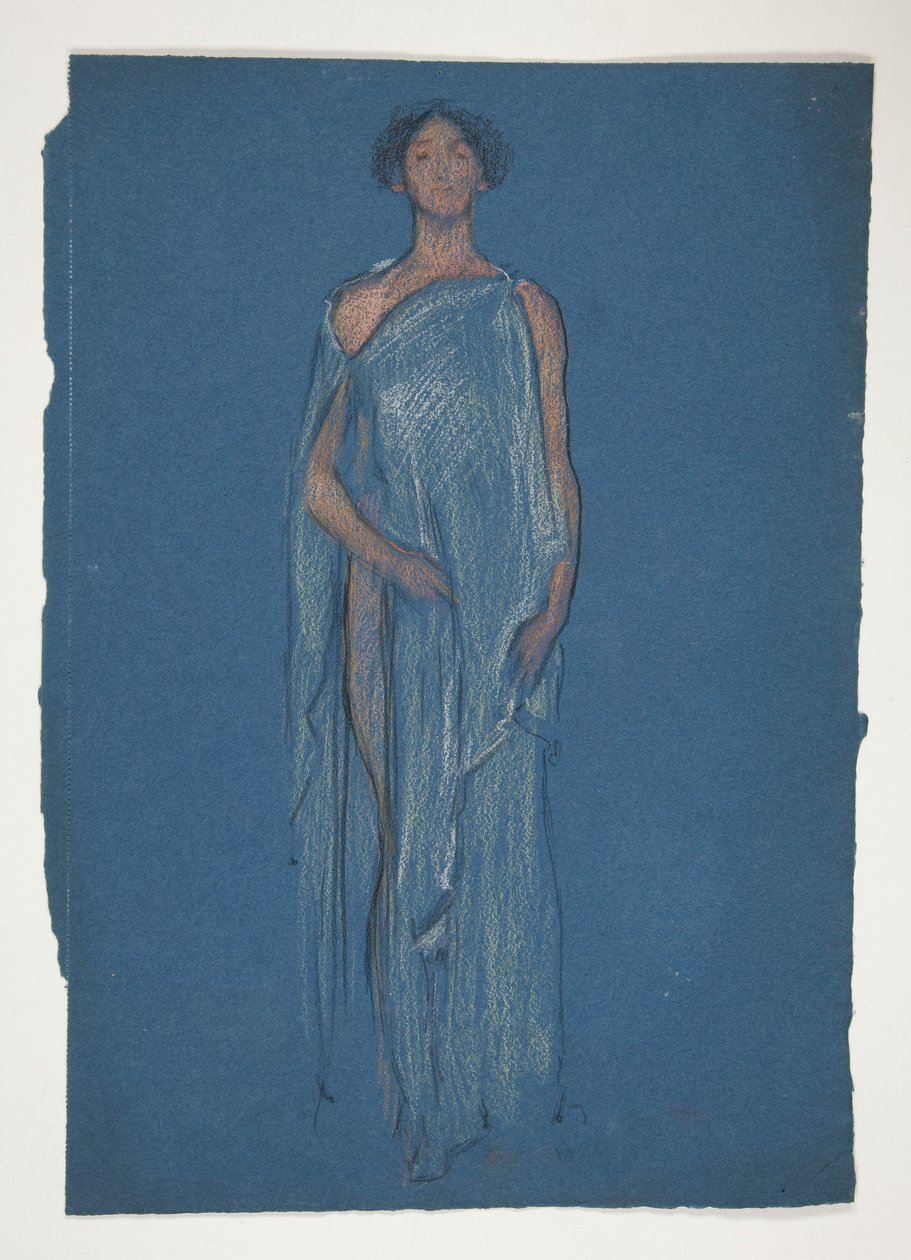 Skizze einer Frau - Kostümstudie für ein Theaterstück? von Edwin Austin Abbey