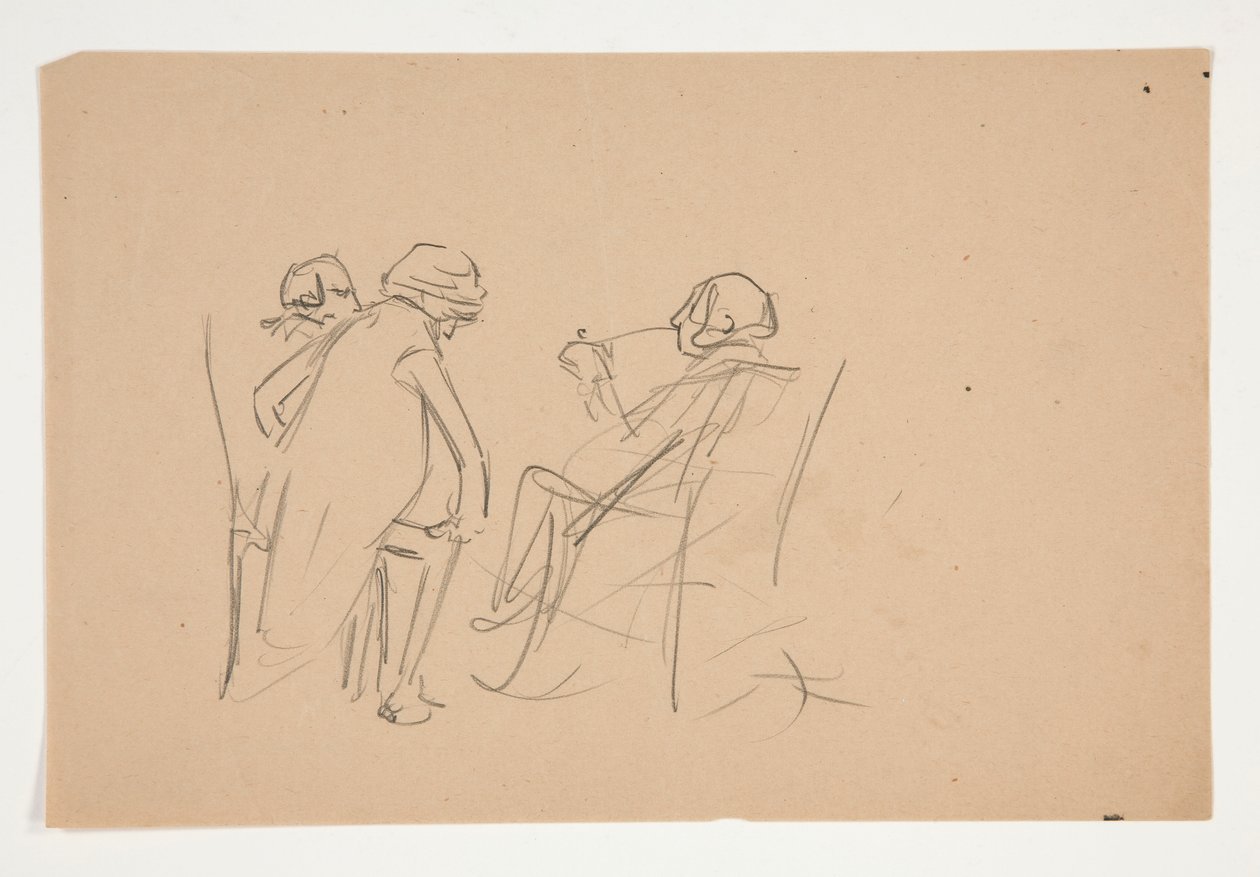 Studie für .1207 - Illustration für Oliver Goldsmith von Edwin Austin Abbey