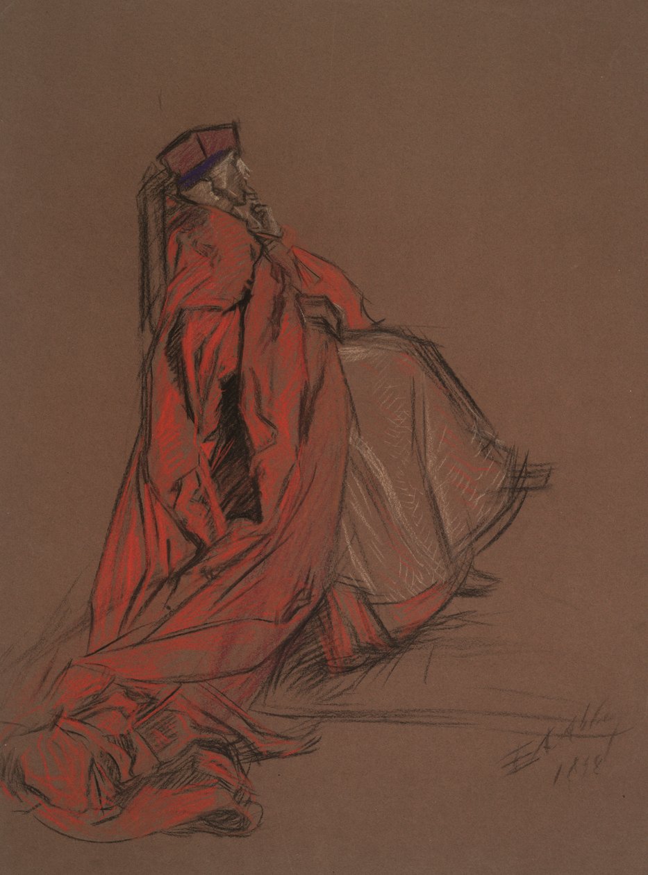 Studie für Kardinal Woolsey für den Prozess von Catherine von Edwin Austin Abbey
