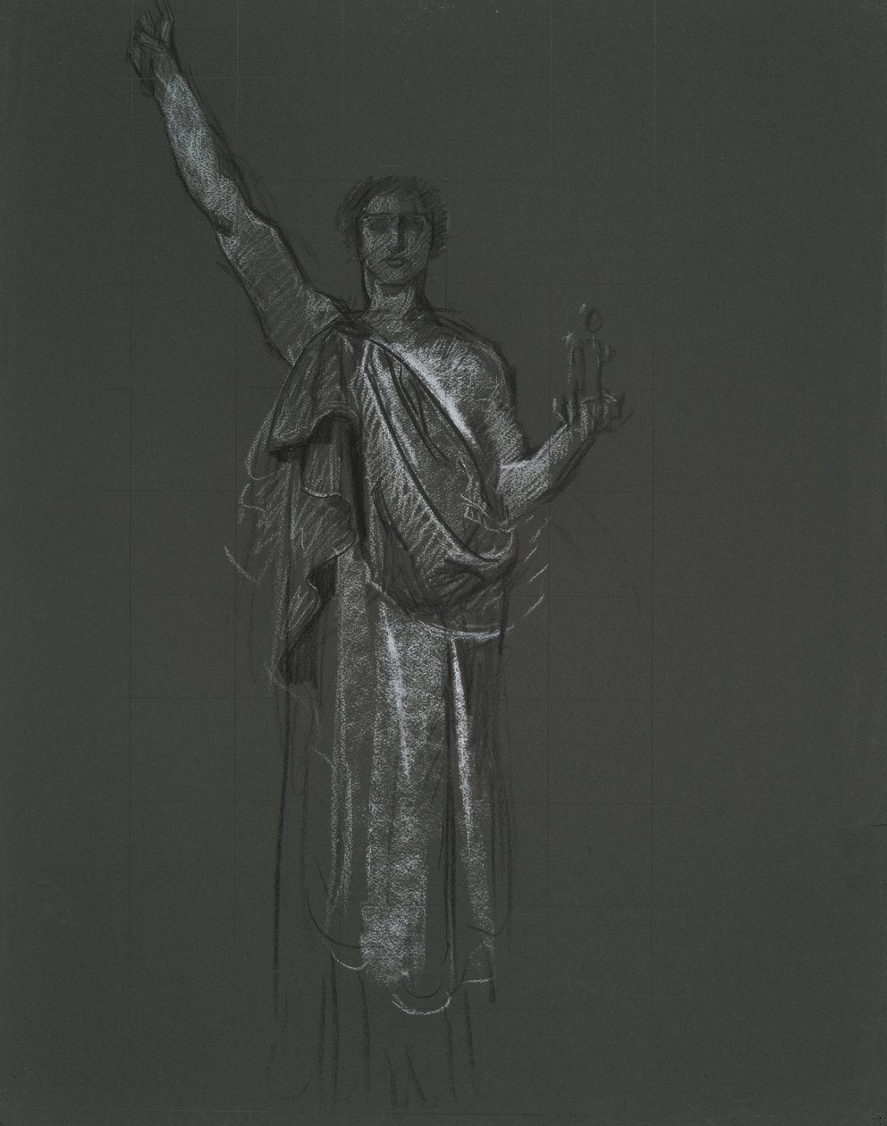 Studie für allegorische Figur der Kunst, Rondell in der Rotunde des Pennsylvania State Capitol Building, Harrisburg, 1902-1911 von Edwin Austin Abbey