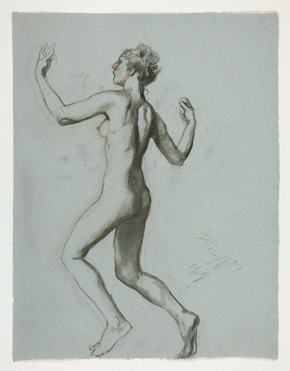 Studie für die Figur von 10 Uhr von Edwin Austin Abbey