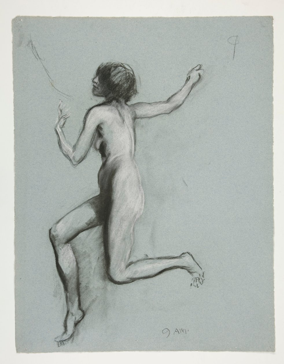 Studie für die Figur von 9 Uhr morgens von Edwin Austin Abbey