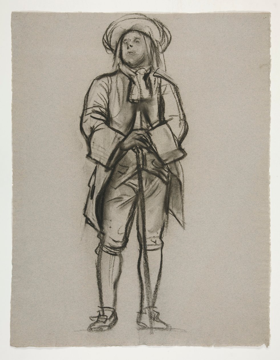 Studie für die Figur von Penn(?) oder Franklin(?) für ein Wandgemälde im Staatskapitol in Harrisburg, Pennsylvania, 1902-1911 (vollendet von John Singer Sargent) von Edwin Austin Abbey