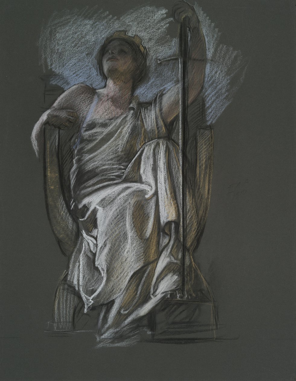 Studie für die Figur des Genius von Pennsylvania in von Edwin Austin Abbey