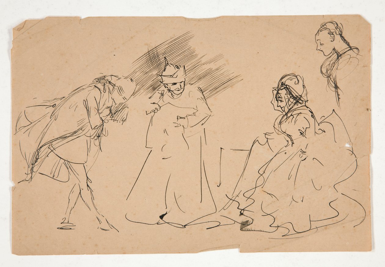 Studie einer Szene aus dem 18. Jahrhundert von Edwin Austin Abbey