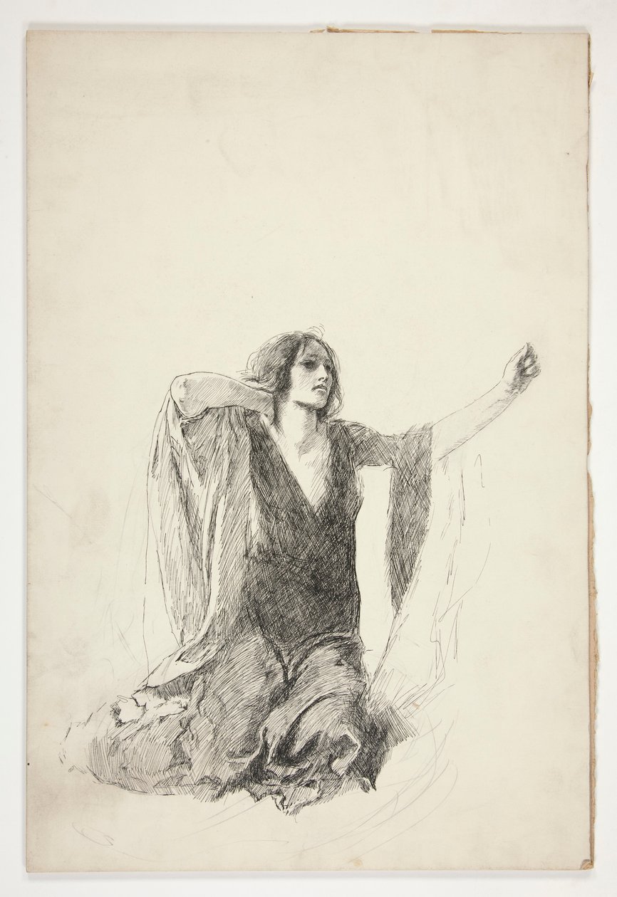 Studie einer knienden Frau, wahrscheinlich eine Studie für Julia in der Grab-Szene von Edwin Austin Abbey
