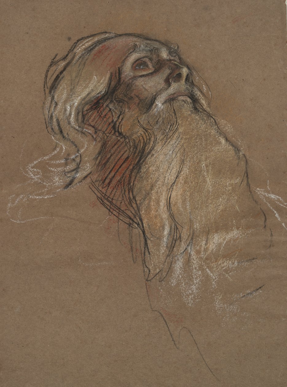 Studie des Kopfes von König Amfortas von Edwin Austin Abbey