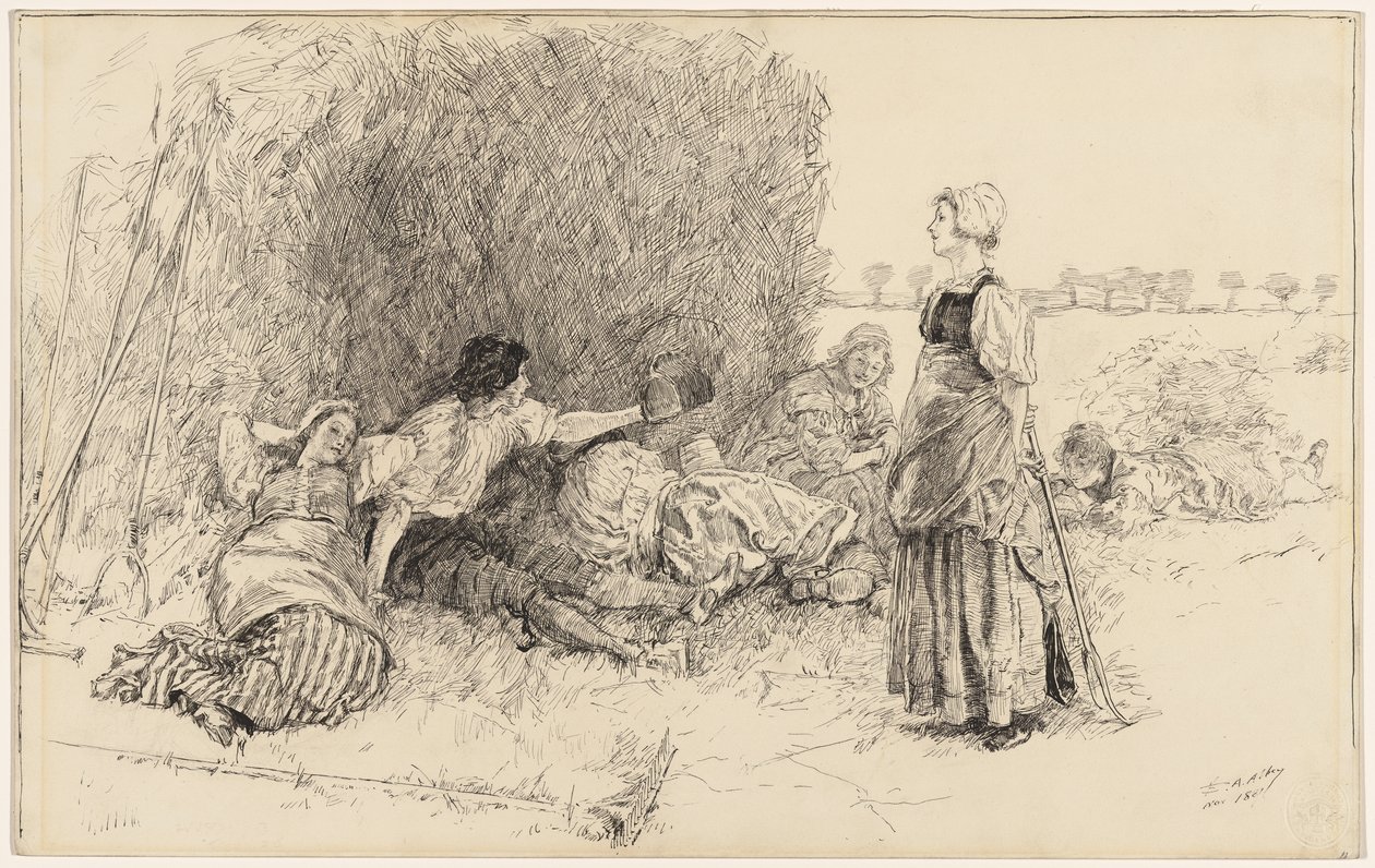 Die Erntearbeiter, Illustration zu "The Leather Bottèl" von Edwin Austin Abbey