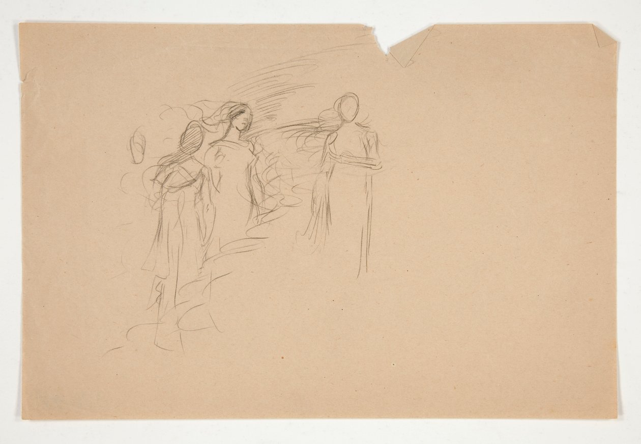 Nicht identifizierte Illustration - Studie von drei weiblichen Figuren von Edwin Austin Abbey