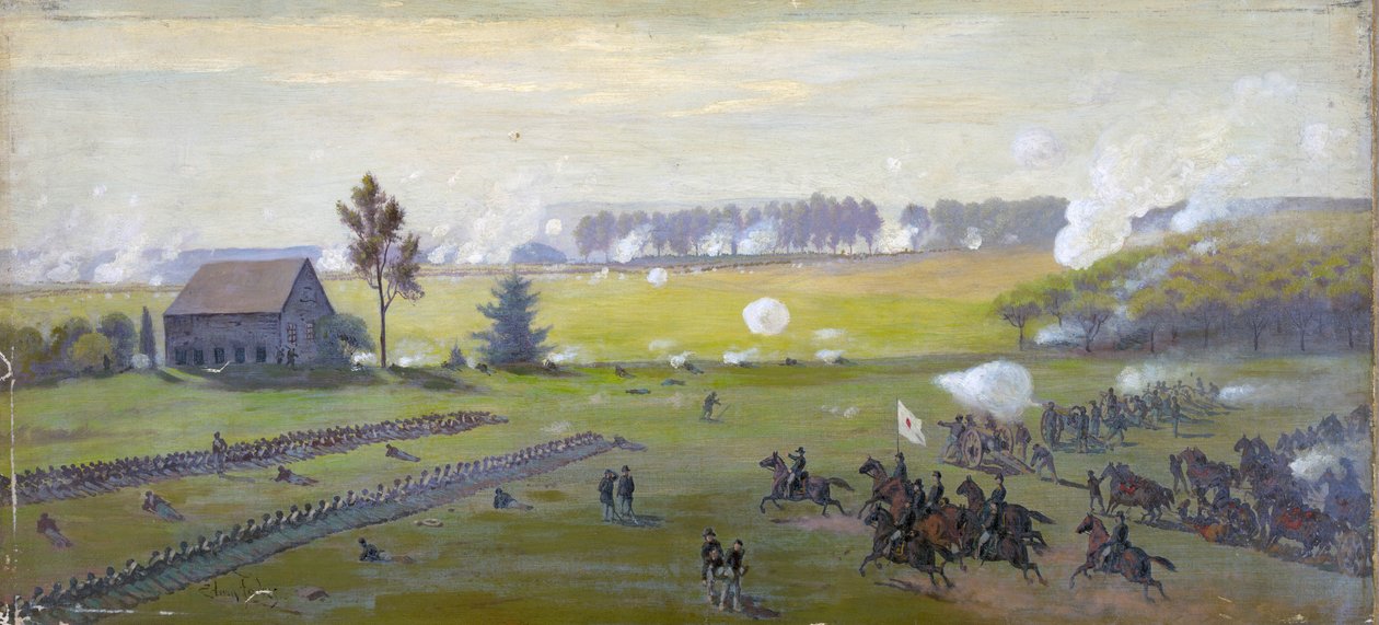 Amerikanischer Bürgerkrieg 1861-1865: Schlacht von Gettysburg 1.-3. Juli 1863, die Lees Invasion des Nordens beendete. Höchste US-Verluste im Krieg. von Edwin Austin Forbes