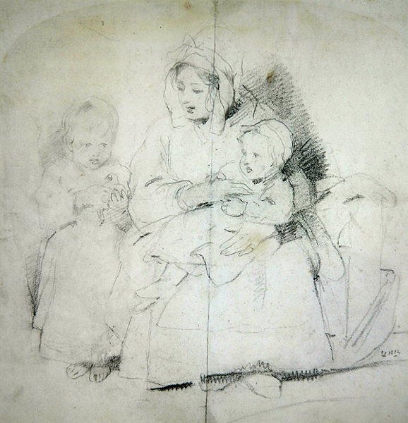 Eine Mutter mit zwei Kindern von Edwin Landseer