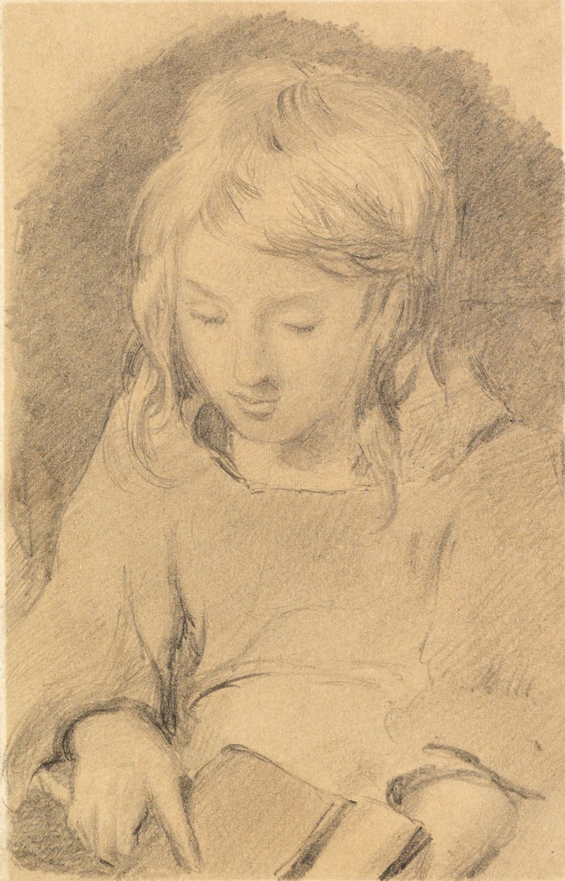 Ein junges Mädchen beim Karden von Wolle von Edwin Landseer
