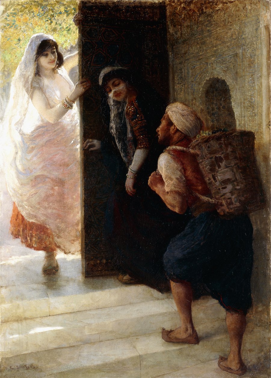 Tausendundeine Nacht, Der Träger von Bagdad, ca. 1900 von Edwin Lord Weeks