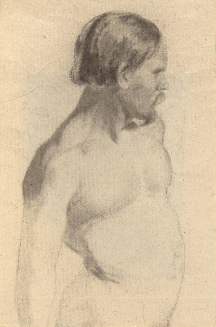 Männlicher Akt (recto); Stiefel, Skizze für die Unterzeichnung des Vertrags der Mayflower (verso) von Edwin White