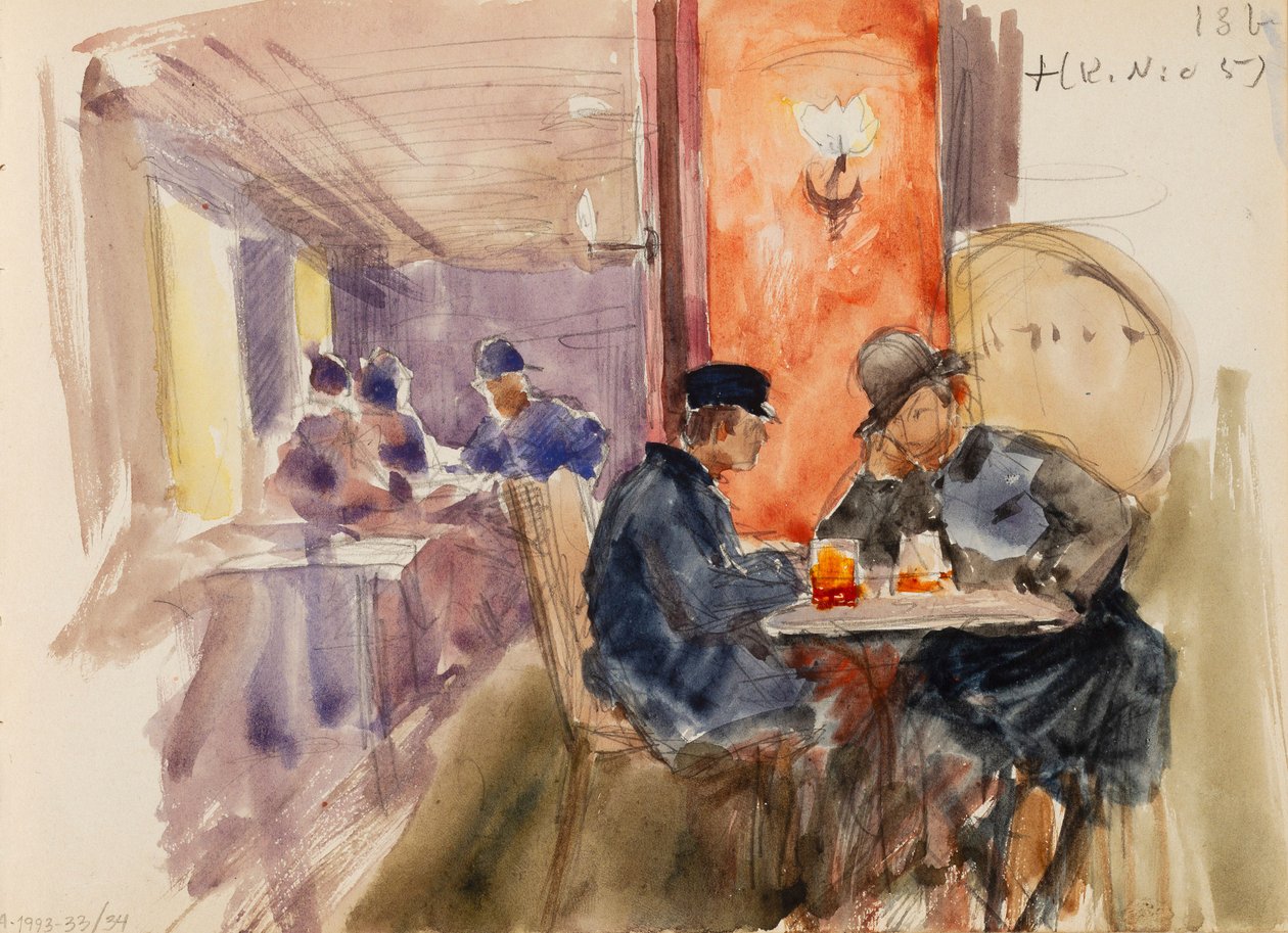 An der Bar, Seite aus Järnefelts Skizzenbuch von Eero Järnefelt