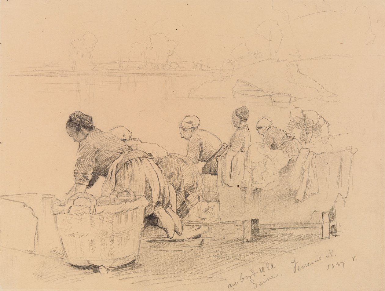 Wäscherinnen an der Seine von Eero Järnefelt