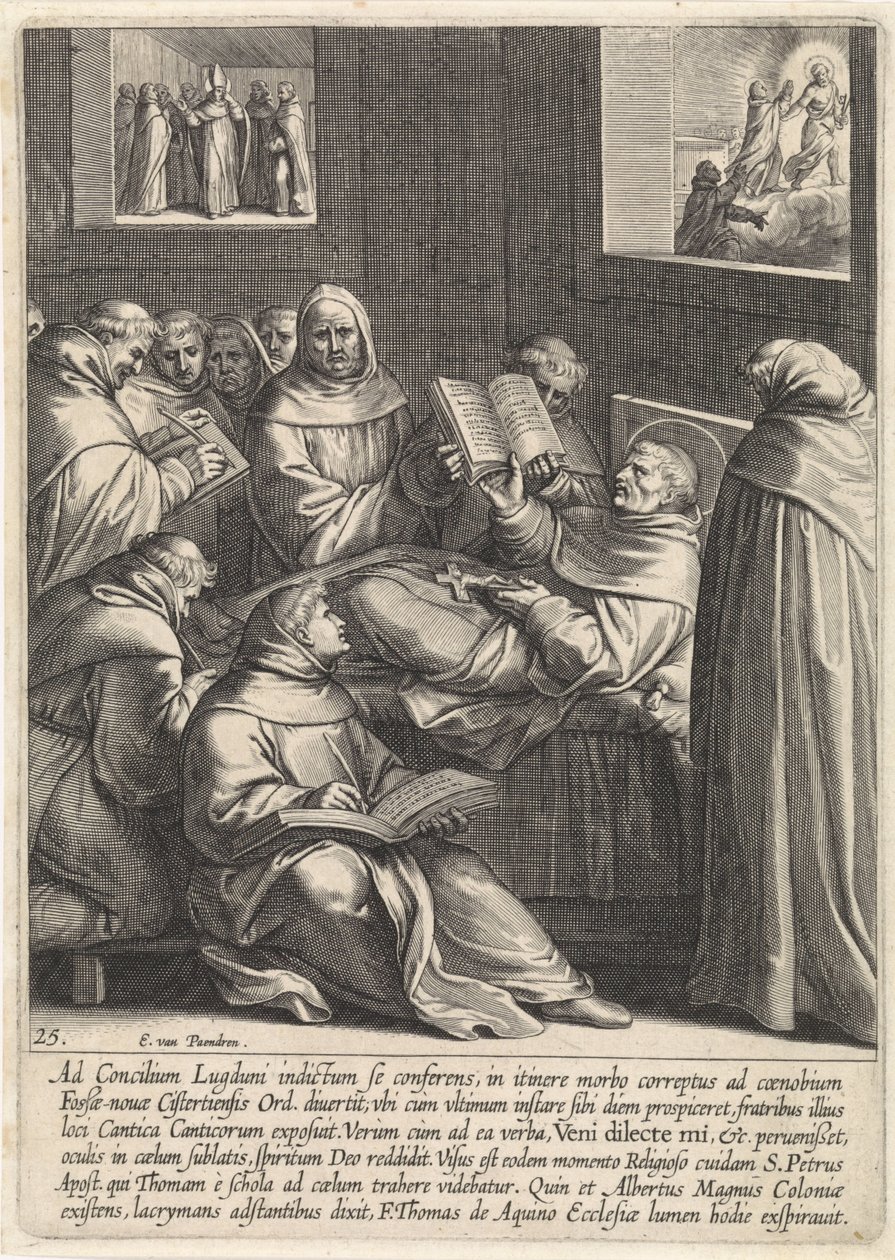 Thomas von Aquin wird auf dem Weg zum Zweiten Konzil von Lyon krank von Egbert van Panderen